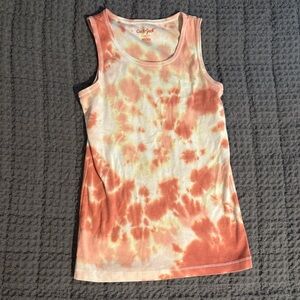 Cat & Jack Kids Tie-Dye Tank Top - Orange and Cream